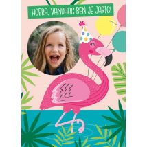 Paperclip - Verjaardagskaart - Flamingo