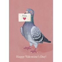 Petit Konijn - Valentijnskaart - met naam - duif