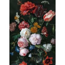 Klaas de Jong - Kunstkaart - stilleven met bloemen