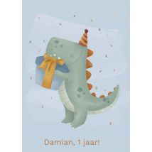 Little Dutch - Verjaardagskaart - Dinosaurus
