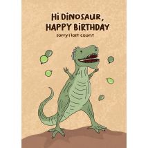 Liefs Jansje - Verjaardagskaart - Dinosaur