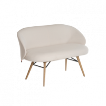 Mobitec :: Sofa / ławka 2-os. tapicerowana Neo B07 szer. 130 cm beżowa z drewnianymi nogami