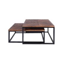 TABLE4U :: Drewniany stolik kawowy Lag Jodła 70x50x30 - kolor bursztyn