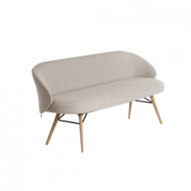 Mobitec :: Sofa / ławka 3-os. tapicerowana Neo B08 szer. 190 cm szara z drewnianymi nogami