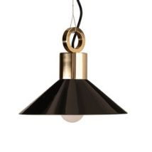 Embassy Interiors :: Lampa wisząca Oslo z pierścieniem czarno-mosiężna śr. 25 cm