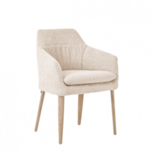 Mobitec :: Krzesło tapicerowane Saga C02 beżowe z podłokietnikami szer. 62 cm drewniane nogi