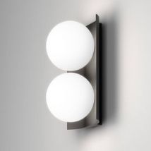 Aqform :: Lampa ścienna / kinkiet Modern Ball czarna białe klosze wys. 17,5 cm