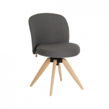 Mobitec :: Krzesło obrotowe Neo C05 szare na drewnianych nogach szer. 51 cm