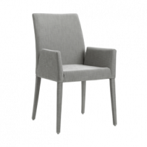 Mobitec :: Krzesło tapicerowane Slim C08 szare z podłokietnikami szer. 57 cm