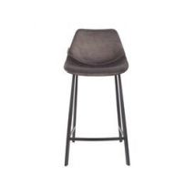 Dutchbone :: Krzesło barowe / hoker tapicerowany Franky szary wys. 91 cm