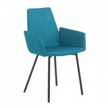 Mobitec :: Krzesło tapicerowane Mood 43 niebieskie z podłokietnikami szer. 58 cm metalowe nogi