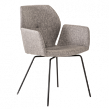Mobitec :: Krzesło tapicerowane Mood 95 szare z podłokietnikami szer. 60 cm