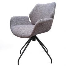 Claudie :: Krzesło obrotowe Hugo 360 tapicerowane szare szer. 61 cm