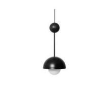 Ummo :: Lampa wisząca Kello A czarna z drewnianą kulą, szer. 27 cm