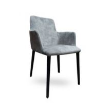 Mobitec :: Krzesło tapicerowane z podłokietnikami Rob szare szer. 45 cm