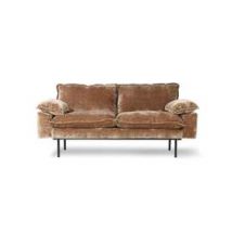 Hkliving :: Sofa retro 2-osobowa aksamitny sztruks w kolorze postarzanego złota