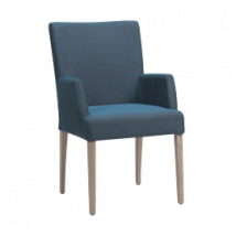 Mobitec :: Krzesło tapicerowane Shanna C05 niebieskie z podłokietnikami szer. 57 cm nogi drewniane