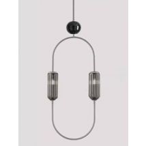 Aromas :: Lampa wisząca Clip wys. 77.5 cm niklowana/czarny marmur