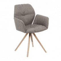 Mobitec :: Krzesło tapicerowane Mood 99 szare z podłokietnikami szer. 60 cm drewniana podstawa