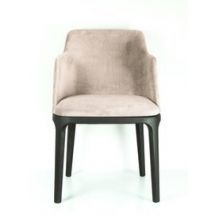 Nobonobo :: Krzesło tapicerowane z podłokietnikami April II szare nogi heban