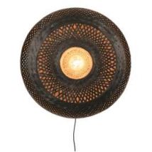 GOOD&MOJO :: Lampa ścienna / kinkiet Palawan okrągły czarny śr. 60 cm