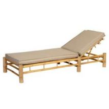Exotan :: Leżak ogrodowy drewniany Bamboo z beżowymi poduszkami szer. 217 cm