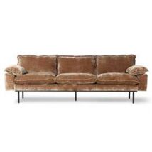 Hkliving :: Sofa retro 4-osobowa aksamitny sztruks w kolorze postarzanego złota