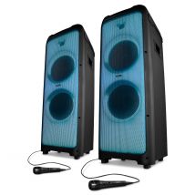 MEDION Lautsprecher-Bundle - 2x LIFE® X61200 Partylautsprecher, Bluetooth®-Soundsystem, LED-Frontpanel, 16 Performance Pads für Licht & Sound, 2 x 80 W RMS