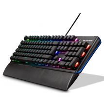 ERAZER ERAZER Supporter X20 mechanische Gaming Tastatur, extrem langlebige CHERRY MX RGB Red Switches, austauschbare Schalter und Tastenkappen, 100% Anti-Ghosting, RGB-Hintergrundbeleuchtung, hochwertige Oberfläche