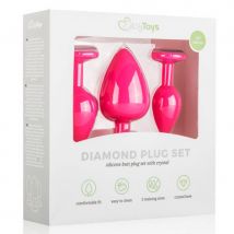EasyToys, Diamond Plug Set, Anal Plug, Pink - Amorana