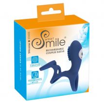 Sweet-smile Double Pleasure Penisring Mit Vibration, Anfängergeeignet, Blau - Amorana