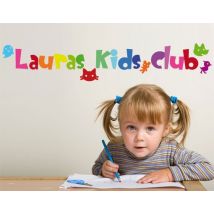 Wunschtext-Wandtattoo Kinderzimmer No.IS23 Wunschtext Kids Club Bunt