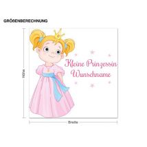 Wunschtext-Wandtattoo Kinderzimmer Kleine Prinzessin Illustration