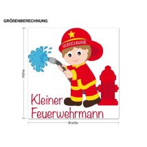Wunschtext-Wandtattoo Kinderzimmer Kleiner Feuerwehrmann