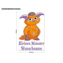 Wunschtext-Wandtattoo Kinderzimmer Kleines Monster illustriert