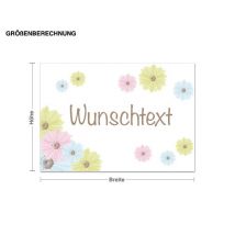 Wusnchtext-Wandtattoo Spruch Vintage Blumen Wunschtext
