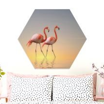 Hexagon-Forexbild Flamingo Love