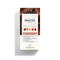 COLORATION PHYTO 6.34 Blond Foncé Cuivré Kit - COUVRE 100% DES CHEVEUX BLANCS - Tenue longue durée | Phyto