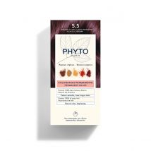COLORATION PHYTO 5.5 Châtain Clair Acajou Kit - Couvre 100% des cheveux blancs - Tenue longue durée | Phyto