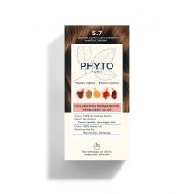 PHYTO HAIR COLOR 5.7 Castano Chiaro Tabacco Kit - Copre Il 100% dei Capelli Bianchi - Tenuta a lunga durata | Phyto
