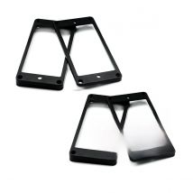 FLEOR 2 Sets Guitar Humbucker Pickup Mounting Rings Neck+Bridge Flat Bottom Frame Black ABS Guitar Accessories