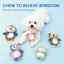 Cute Small Animal Dog Plush Toys Full Body Rattle with Built-In Squeaker Interactive Pet Playtime Toy to Reduce Loneliness