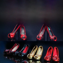 In Stock 1/6 Scale Female Fishbill High Heels Shoes Model Fit 3.3cm Length feet Soldier Action Figure Body