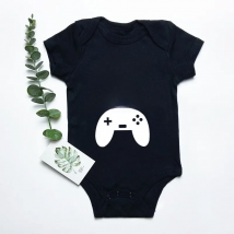 Daddy&#39;s Little Gamer Newborn Baby Bodysuit Casual Black Jumpsuits Baby Body Boys Girls Clothing Outfits 0-24M Drop Ship