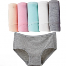 5Pcs Plus Size Panties Women's Underwear Solid Girls Briefs Cotton Sexy Lingeries Ladies Underpants Shorts Panty Intimate Female
