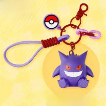 Genuine Pokemon Keychain Pikachu Gengar Sylveon Sprigatito Quaxly Fuecoco Anime Action Figure Toy Keyring Fragrance Pendant Gift