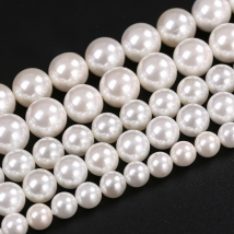 High quality Natural White Shell Pearl Round Loose Beads 2 3 4 5 6 8 10 12 14 16MM For Jewelry Making Choker Making Diy Bracelet