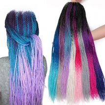 VERVES 24 Inch Synthetic Ombre Senegalese Twist Hair 30 Roots/pack Crochet Braids For Women Braiding Hair Grey,Bonde,Pink,Brown