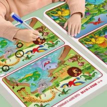 Spot the Difference" Concentration Game Book - Reusable, Educational Focus Exercise for Science Learning, Made of Durable Paper