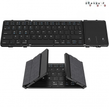 Bluetooth Keyboard with Touchpad Foldable Wireless Keyboard Tri-Folded Ultra Slim Support 3 Device Rechargeable Folding keyboard